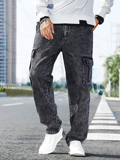 Jeans de Trabajo Holgados con Múltiples Bolsillos - Estilo Urbano Moderno - Image 11
