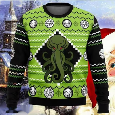 Suéter Navideño Cthulhu con Estampado Digital - Image 8