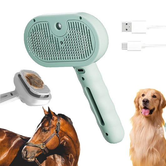 Cepillo de Vapor para Caballos Chevaroo 3 en 1 - Deshedding Automático con Cerdas de Silicona
