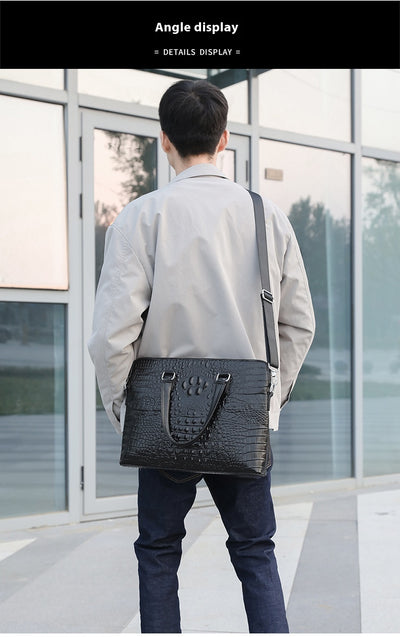 Maletín Ejecutivo para Hombre con Patrón Cocodrilo - Bolsa de Negocios y Computadora - Image 12