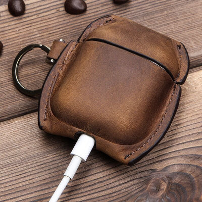 Estuche de Cuero Crazy Horse con Auriculares Bluetooth Inalámbricos - Image 2