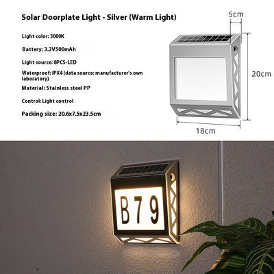 Placa Solar LED para Puerta con Indicador Digital Inteligente Resistente al Agua - Image 6