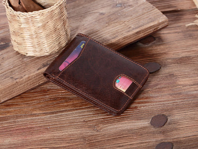 Billetera Corta de Cuero Engrasado para Hombre con Porta Tarjetas - Image 15