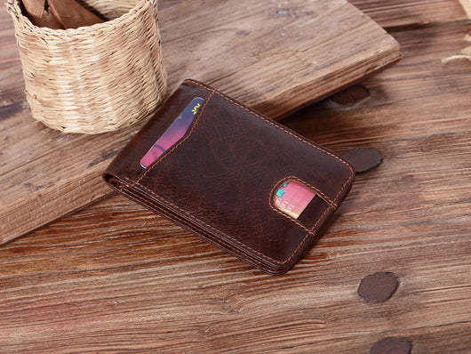 Billetera Corta de Cuero Engrasado para Hombre con Porta Tarjetas - Image 15