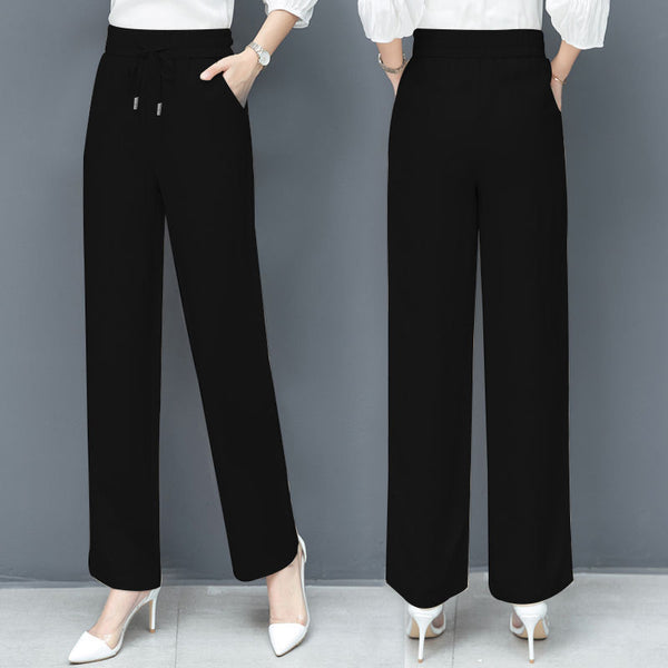 Pantalones Lyocell de Pierna Ancha Cintura Alta para Mujer