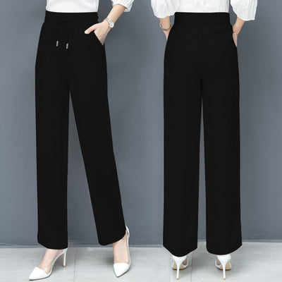 Pantalones Lyocell de Pierna Ancha Cintura Alta para Mujer
