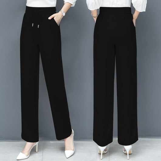 Pantalones Lyocell de Pierna Ancha Cintura Alta para Mujer