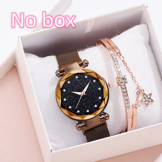 Conjunto de Reloj Pulsera Lujo para Mujer Elegante Cielo Estrellado Cierre Magnético - Image 19