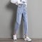 Jeans Rectos Sueltos de Cintura Alta y Corte Slim