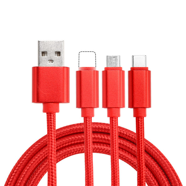 Cable de Datos Trenzado Nylon 3 en 1