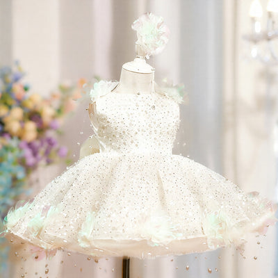Vestido de Princesa con Lentejuelas y Perlas para Niña - Gala Elegante - Image 11
