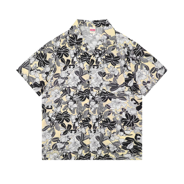 Camisa Clásica Retro Americana con Pajarita Cubana para Hombre