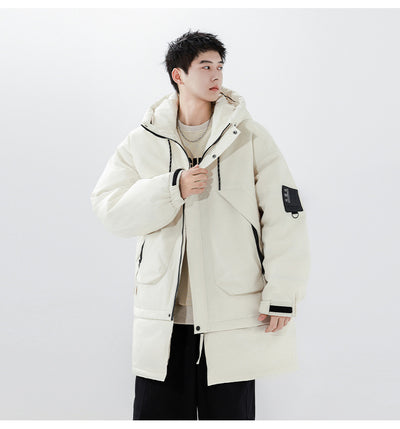 Abrigo de Plumas de Pato Blanco Estilo Hong Kong con Cuello de Piel Desmontable - Image 17