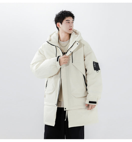 Abrigo de Plumas de Pato Blanco Estilo Hong Kong con Cuello de Piel Desmontable - Image 17