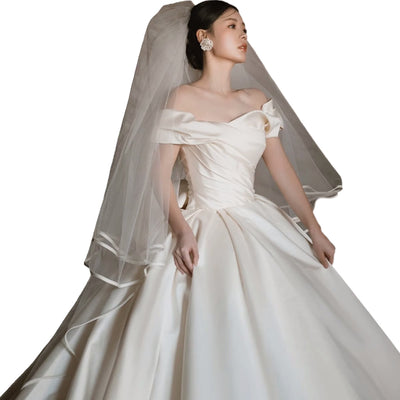 Vestido de Novia Satinado Hombros Descubiertos - Image 6