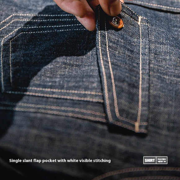 Camisa Vaquera Madden Estilo Retro Americano para Trabajo
