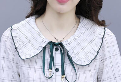 Vestido Camisero Vintage con Cuello Muñeca - Manga Larga para Mujer - Image 14