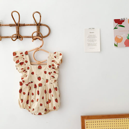 Romper sin Mangas con Estampado de Fresas para Mujer