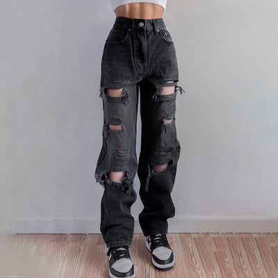 Jeans Rectos de Cintura Alta con Detalles Asimétricos - Image 14