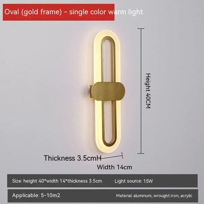 Lámpara LED Ovalada de Acrílico para Pared - Iluminación Moderna de Dormitorio - Image 7