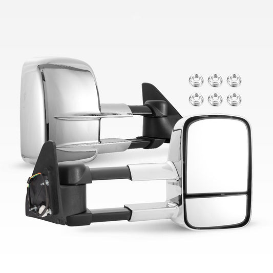 Espejo Retrovisor Plegable Gran Angular Plateado Cromado - Image 2