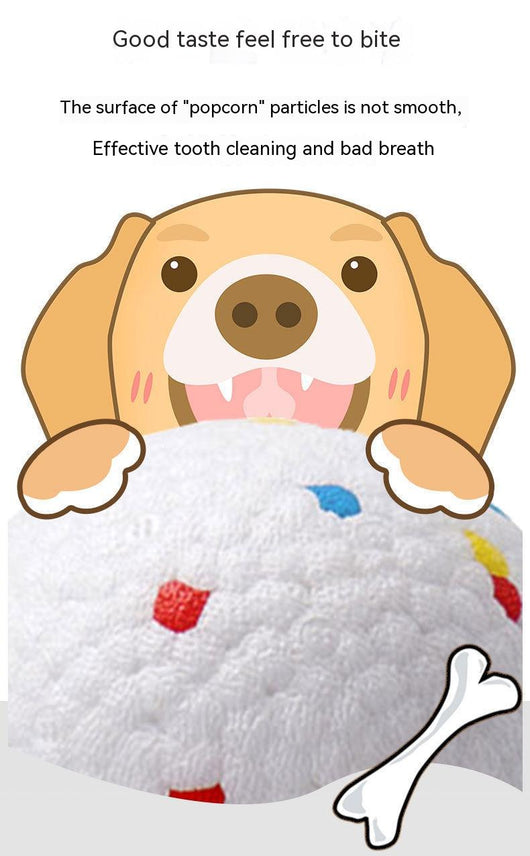 White bone-shaped dog toy with colorful speckles, labeled as interactive and bite-resistant. - Image 8