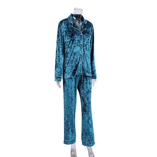 Pijama de Terciopelo Verde Diamondmax para Mujer - Image 30