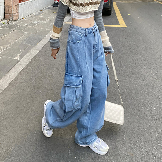 Pantalones Denim Rectos Anchos Estilo Retro para Mujer - Image 7