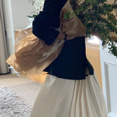 Falda Larga Plisada de Cintura Alta Elegante y Minimalista - Image 8