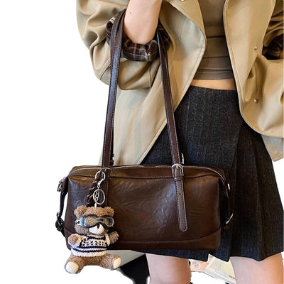 Bolso de Cuero Retro Marrón Weilan para Mujer - Bolsa Portátil de Cuero Encerado - Image 5