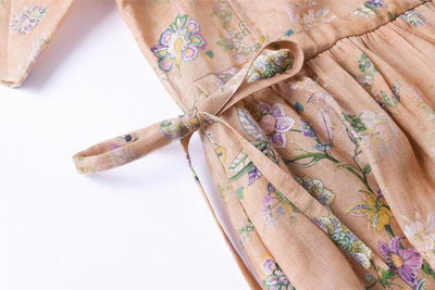 Vestido Cheongsam Retro Mujer Estampado Literario en Ramio - Image 15
