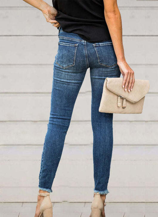 Pantalones Vaqueros Rotos Ajustados para Mujer - Estilo Moderno - Image 3