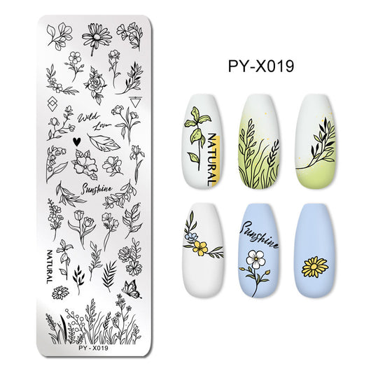 Placa de Acero para Estampado de Uñas con Película Azul - Plantilla de Transferencia - Image 15