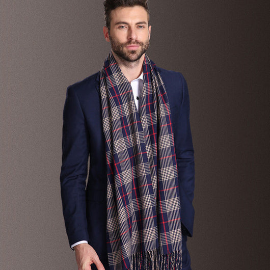 Bufanda Escocesa para Hombre Invierno Cálida Estilo Europa - Image 9