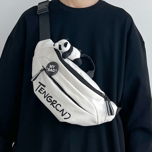 Bolsa Pecho Hombre Estilo Japonés Crossbody Deportiva con Compartimentos Cargo