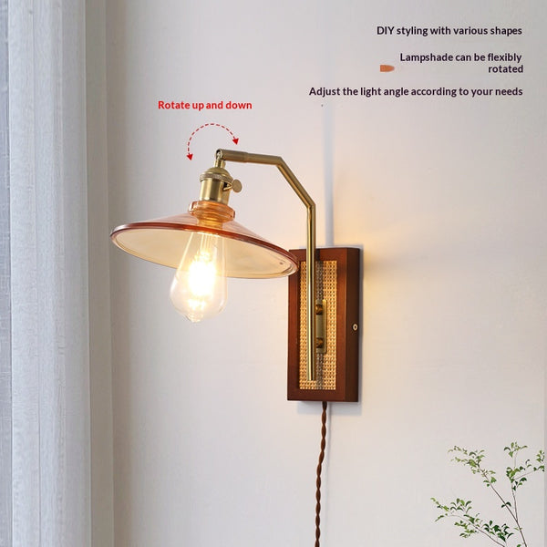 Aplique de Pared Estilo Vintage con Interruptor Integrado - Sin Instalación
