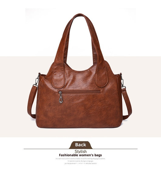 Bolso de Cuero Suave Gran Capacidad Estilo Retro Vintage - Image 22