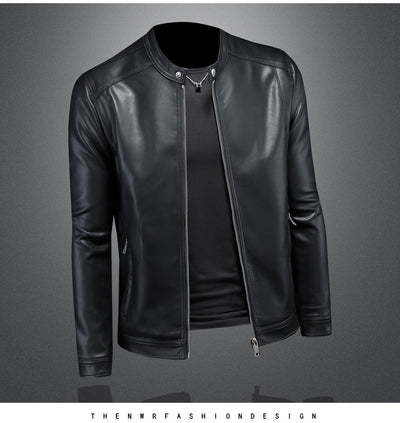 Chaqueta de Cuero Motociclista Slim Fit para Otoño Invierno - Image 15