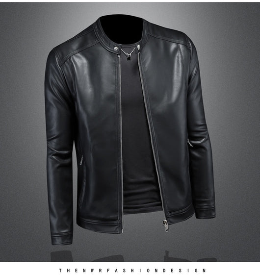 Chaqueta de Cuero Motociclista Slim Fit para Otoño Invierno - Image 15