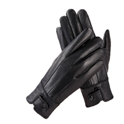 Guantes de Cuero Genuino Unisex con Forro Polar para Otoño e Invierno - Image 5