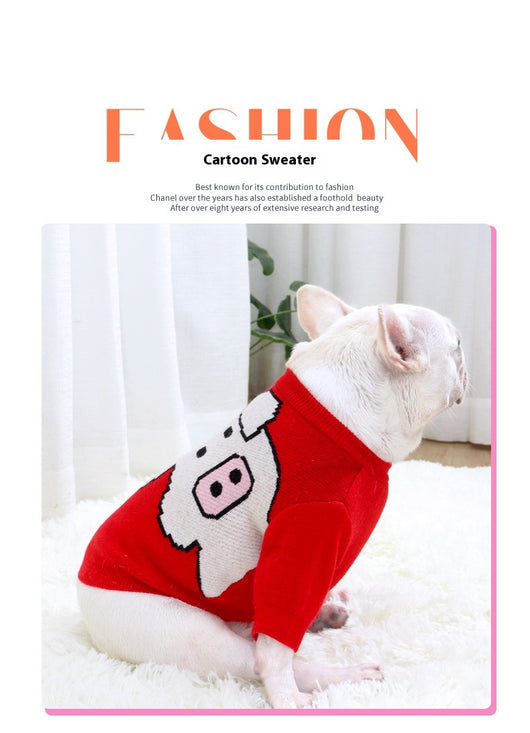 Suéter Otoño Invierno para Perros - Diseño Cartoon Toro Aero Botones - Image 7