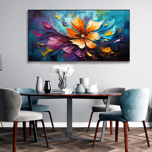 Cuadro Abstracto Flores Óleo Pintado a Mano Decoración Moderna Sala de Estar - Image 4