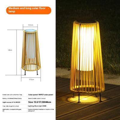 Lámpara Solar Colgante Decorativa Tejido Bambú - Luz LED Impermeable Alta Luminosidad - Image 4
