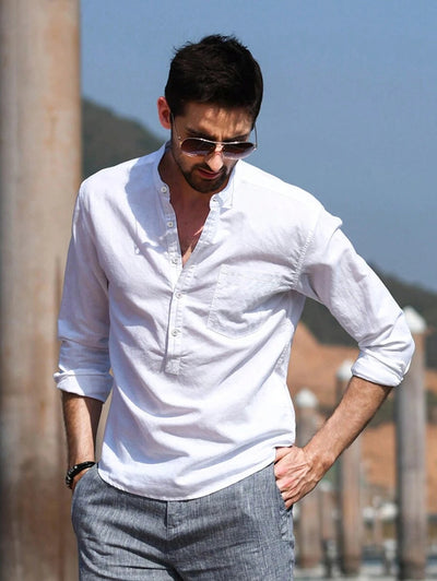 Camisa Casual de Manga Larga Transpirable para Hombre - Image 18
