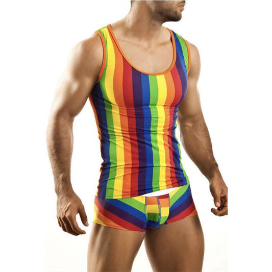 Chaleco Deportivo Outdoor con Rayas Arcoíris para Hombre