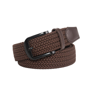 Cinturón Elástico Trenzado Negro Puro sin Agujeros para Hombre - Image 10