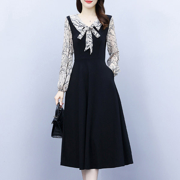Falda Elegante de Manga Larga Midi para Mujer Sofisticada