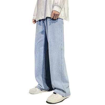 Jeans Rectos Holgados Estilo Retro Lavado Vintage para Hombre - Image 5