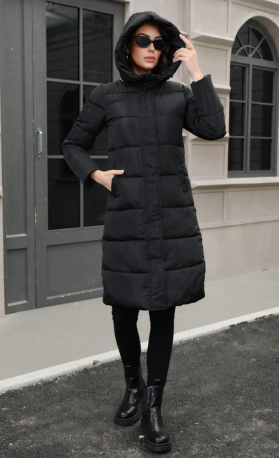 Chaqueta Larga de Algodón Grueso con Capucha - Ajuste Slim Resistente al Frío - Image 7