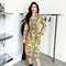 Abrigo Vintage Estampado para Mujer